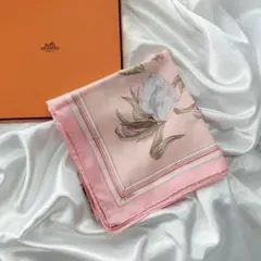 HERMES*エルメス カレ90 花咲く海岸通り 大判スカーフ シルク フラワー