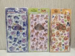 正規品！ボンボンドロップシール　プチドロップステッカー　スティッチ　バンビ　3点