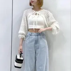 【新品未使用 タグ付き】Heather ウネウネシアーボレロカーディガン