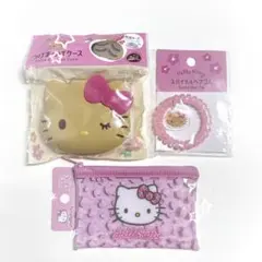 サンリオ 日焼けキティ ヒョウ柄 キティ ラメポーチ つけまケース ダイソー