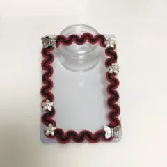 トレカケース 硬質ケース デコ レース ビーズ 韓国 赤 黒 トレカ