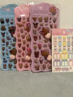 日焼け サンリオ 風 ぷにぷに 桃 おしり シール 3シートセット＋おまけ