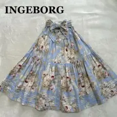 インゲボルグ 花柄 ティアード リボン ウエストゴム スカート ピンクハウス