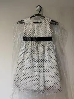 フォーマルドレス 白黒水玉 120cm