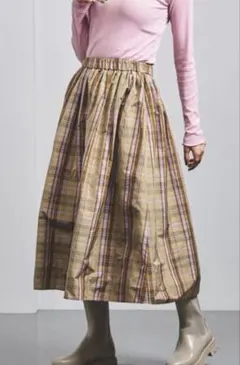 UNITED ARROWS チェック柄フレアスカート