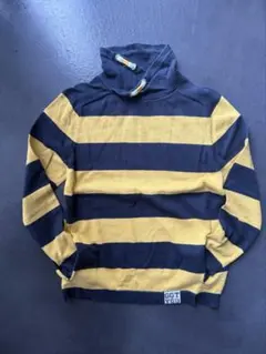 ZARA タートルネック セーター 黒と黄色のストライプ