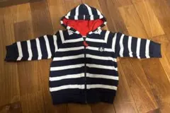 値下げ！PETIT BATEAU ストライプ フード付きパーカー　24m