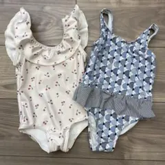 OBAIBI & チェリー柄　水着 80サイズ　セット