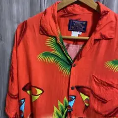 m3 HAWAIIAN SHIRT トロピカルグラス、パームツリーアロハシャツ