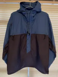 adidas アノラックパーカー　ブルー　ポリエステル