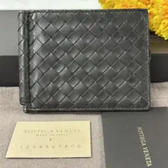 【✨美品 現行✨】 ボッテガヴェネタ マネークリップ ブラック ICチップ搭載 1000 ファッション 【美品】ICチップ内蔵 BOTTEGA VENETA