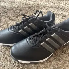【試着のみ】adidas ゴルフシューズ ブラック スパイク付26.5cm