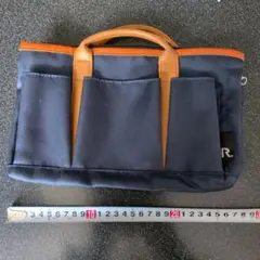 トートバッグ ネイビー ブラウン 収納ポケット