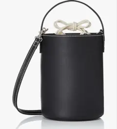 新春SALEフェイクレザー キャンバス巾着付き バケットバッグ [トプカピ]