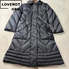 訳あり　アクアスキュータム　ダウンコート　パイピング　ファー、ベルト欠品　黒　M