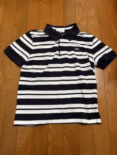 LACOSTE スリムフィット ポロシャツ US M ネイビー/ホワイト