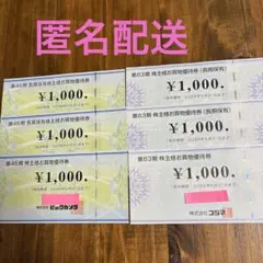 コジマ・ビックカメラ 株主優待券 6000円券