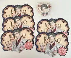 にじさんじ　Rose Valentine ハート形缶バッジ　特典カード　五木左京