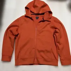 【美品】ユニクロ ウルトラストレッチドライスウェットフルジップパーカ Mオレンジ