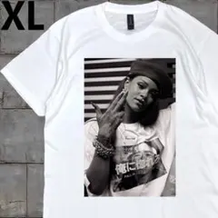 リアーナ Rihanna俺に惚れろ hiphop rap半袖 tシャツ白XL