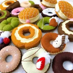 ハンドメイド フェルトままごと フェルトドーナツ