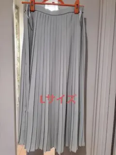 ユニクロ シフォン ロングプリーツ スカート グリーン