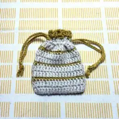 《秋歓迎SALE》crochetミニ巾着イエロー