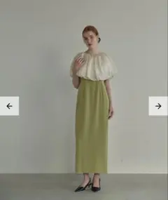 バルーンヘムラインドレス　ピスタチオ