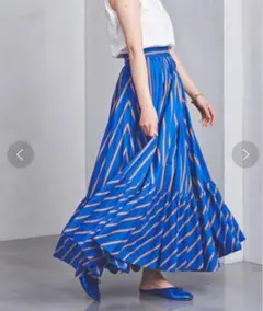 ユナイテッドアローズUWCS ストライプ ティアード マキシスカート †