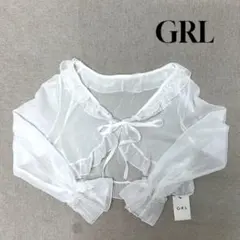 ★新品★ GRL ボレロ　長袖　シアー　レース　ホワイト　Mサイズ　レディース