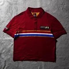 【Y9016】HONDA VINTAGE 半袖ポロシャツ　サイズM レッドのサムネイル