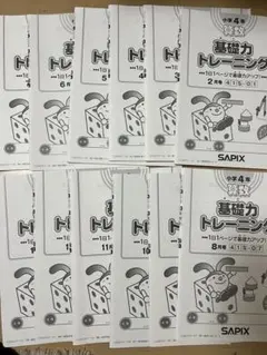 SAPIX 基礎力トレーニング 4年生　2023年度1年分12冊　書き込みなし