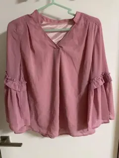 【CECIL McBEE】フリル付きピンクブラウス　Mサイズ