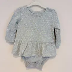 babyGap ボディスーツ 80cm グレー ドット柄 フリル ロンパース