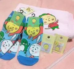 レア品　新品未使用　コジコジ　 ソックス＆タオル缶バッジセット