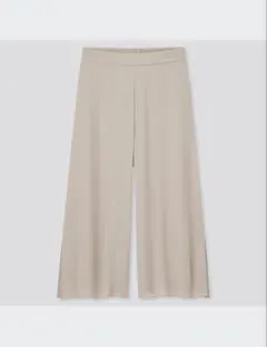 【UNIQLO】シフォンスリットスカートパンツ（丈短め46cm）_ BEIGE