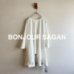 【新品】BONJOUR SAGAN ドレープ半袖ブラウスK153