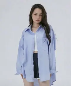 シャツ 長袖 オーバーサイズ