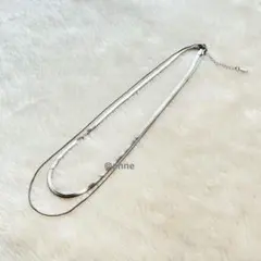 ネックレス 二連 スネークチェーン シルバー ステンレス 新品 男女兼用