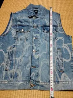 【送料無料】ZARA デニムベスト Mサイズ ライトブルー
