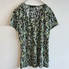 6634MOGAモガ【美品】日本製総柄tシャツ ストレッチ　半袖　モダンさらさらのサムネイル