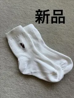 ホワイトリブ編みキッズ靴下