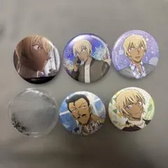 名探偵コナン　缶バッジ　6点　安室透　毛利小五郎 毛利蘭