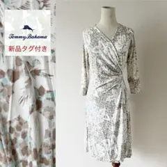 新品タグ付/定価29.480円 トミーバハマ ラップドレス カシュクールワンピ