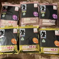 新品未使用❤️FIBER HEAT 6点セット 黒　5L レディース8分袖