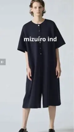 mizuiro ind スタンドカラー クルーネック オールインワン