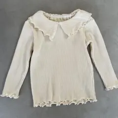 フリル襟付きトップス　ホワイト　90cm natural basic style