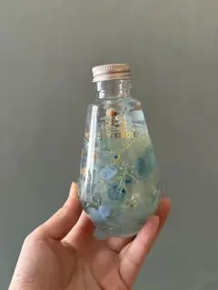 ハーバリウムボトル 青色系 植物素材