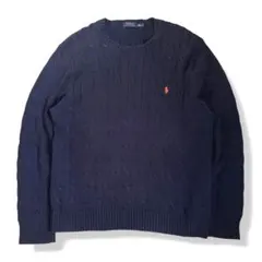 本日限りCCC！逆ポニー　ラルフローレン　長袖ニット　ネイビー 本日限りCCC様専用！逆ポニー ラルフローレン 長袖ニット ネイビー
