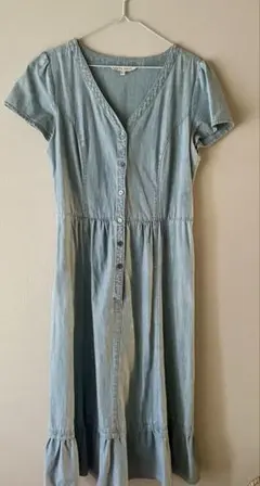 LAURA ASHLEY デニムシャツワンピース 半袖